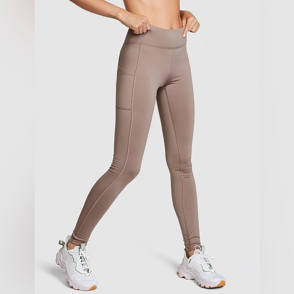 Victoria's Secret Pink High Waist Full Length Varsity Winter Legging Iced Coffee